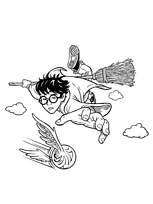 coloriage harry potter joue au quiddich